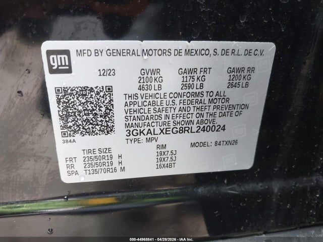 Aukcja sprzedaży 2024 Gmc Terrain Awd Denali, vin: 3GKALXEG8RL240024, numer aukcji: 44968841