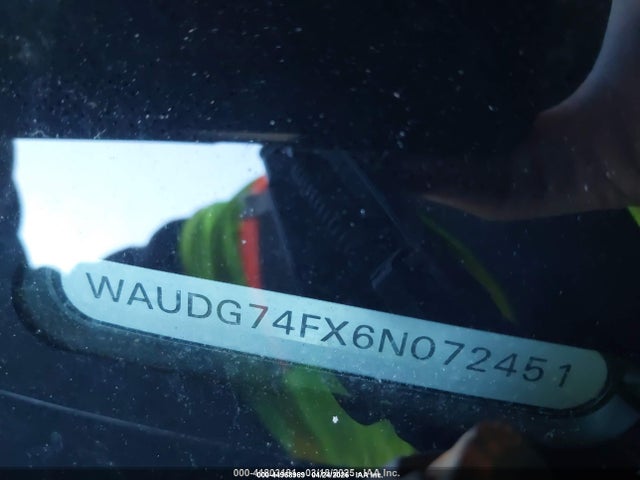 44968969 :رقم المزاد ، WAUDG74FX6N072451 vin ، 2006 Audi A6 3.2 مزاد بيع