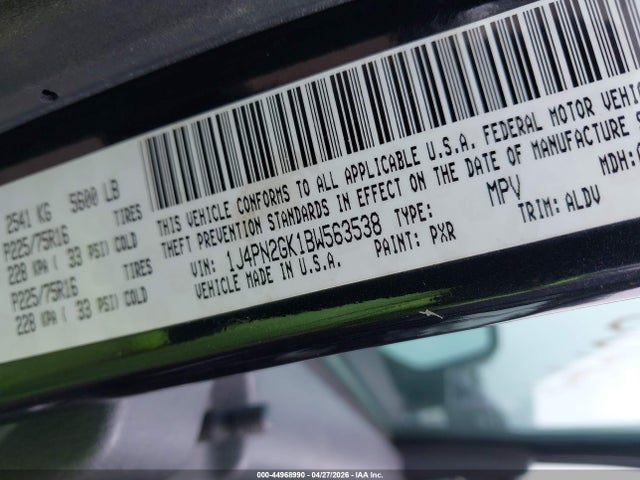 Продажа на аукционе авто 2011 Jeep Liberty Sport, vin: 1J4PN2GK1BW563538, номер лота: 44968990