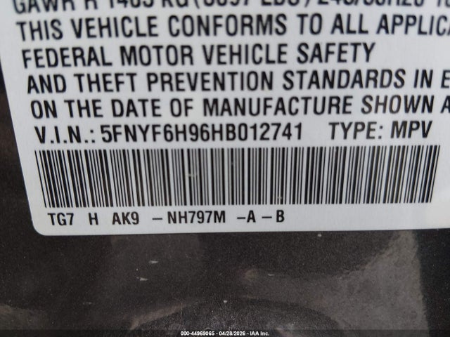 Honda Pilot Touring 2017 5FNYF6H96HB012741 Image 9