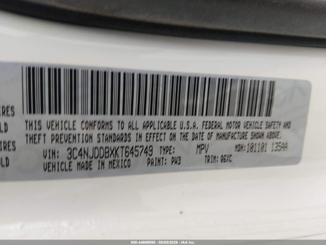 44969090 :رقم المزاد ، 3C4NJDDBXKT645749 vin ، 2019 Jeep Compass Trailhawk 4x4 مزاد بيع