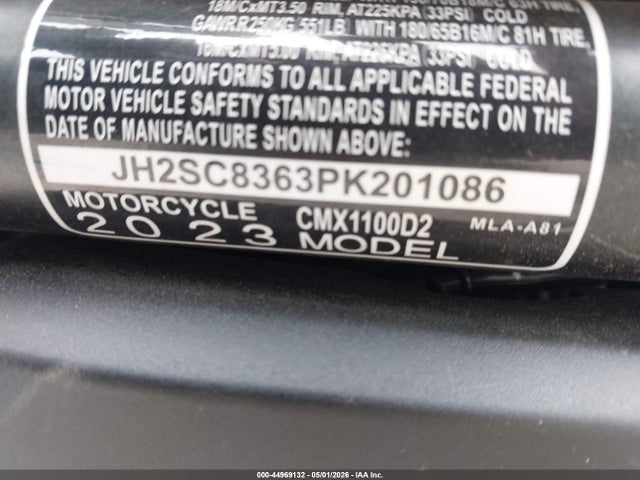 JH2SC8363PK201086 Honda Cmx1100 T