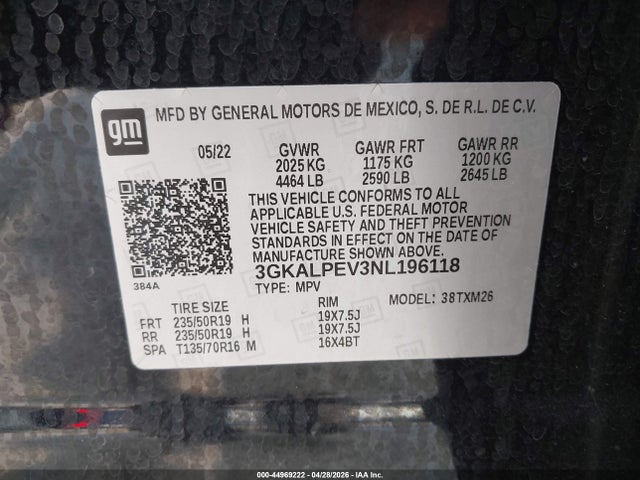 3GKALPEV3NL196118 GMC Terrain Fwd Slt