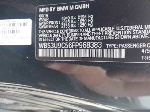 BMW M4 2015 WBS3U9C56FP968383 Image 9