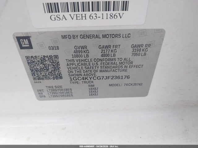 1GC4KYCG7JF236176 Chevrolet Silverado 3500hd Wt