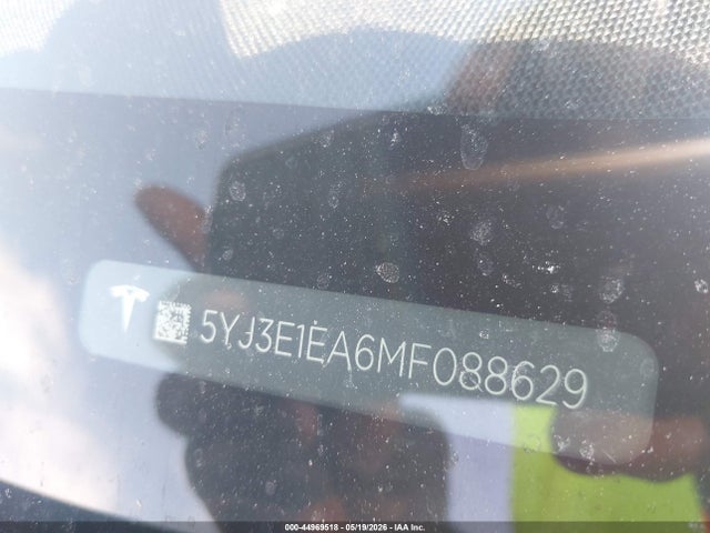 Aukcja sprzedaży 2021 Tesla Model 3 Standard Range Plus Rear-wheel Drive, vin: 5YJ3E1EA6MF088629, numer aukcji: 44969518