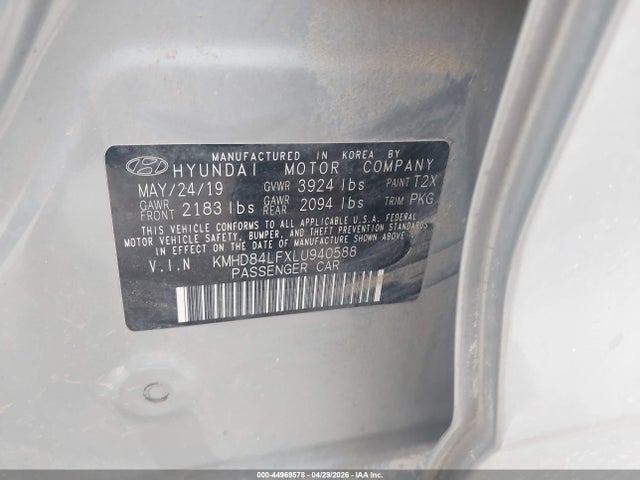 Hyundai Elantra Value Edition 2020 KMHD84LFXLU940588 Image 9