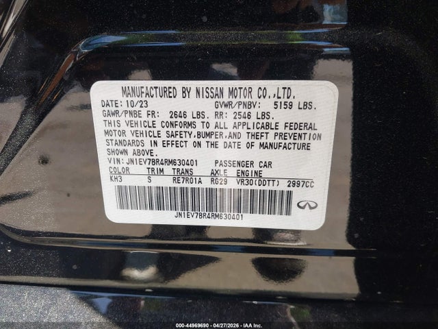 Продаж на аукціоні авто 2024 Infiniti Q50 Luxe Awd, vin: JN1EV7BR4RM630401, номер лоту: 44969690