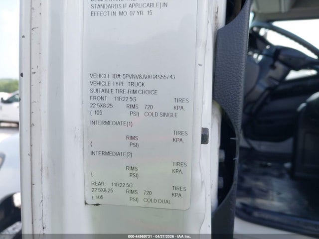 Aukcja sprzedaży 2016 Hino Hino 338, vin: 5PVNV8JVXG4S55743, numer aukcji: 44969731