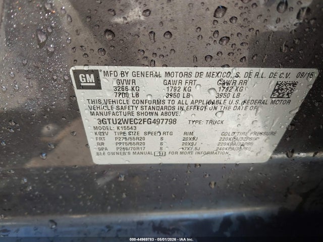 GMC Sierra 1500 Denali 2015 3GTU2WEC2FG497798 Image 9