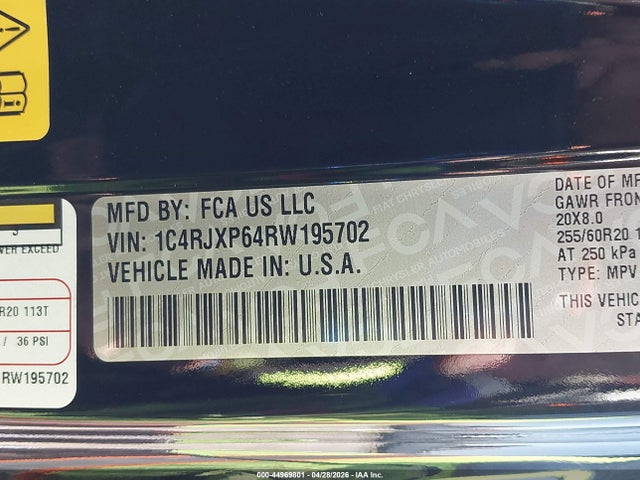 Aukcja sprzedaży 2024 Jeep Wrangler 4xe Sahara 4xe, vin: 1C4RJXP64RW195702, numer aukcji: 44969801