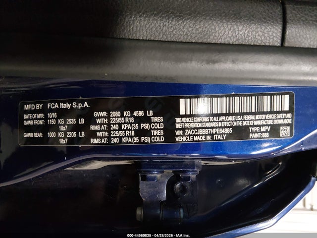 Aukcja sprzedaży 2017 Jeep Renegade Altitude 4x4, vin: ZACCJBBB7HPE64865, numer aukcji: 44969835