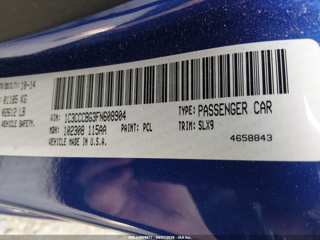 Продаж на аукціоні авто 2015 Chrysler 200 S, vin: 1C3CCCBG3FN608904, номер лоту: 44969877