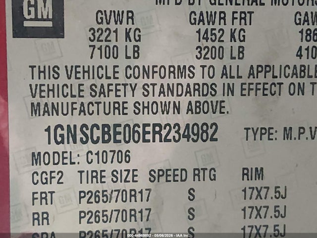 Chevrolet Tahoe Lt 2014 1GNSCBE06ER234982 Image 9