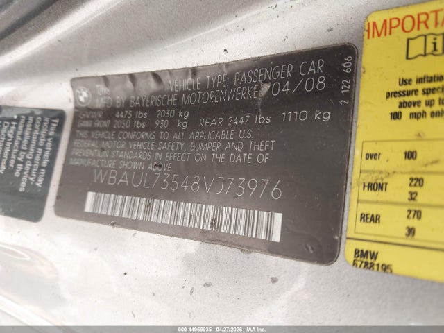Продаж на аукціоні авто 2008 Bmw 128i, vin: WBAUL73548VJ73976, номер лоту: 44969935