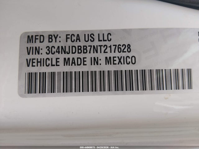 Aukcja sprzedaży 2022 Jeep Compass Latitude 4x4, vin: 3C4NJDBB7NT217628, numer aukcji: 44969975