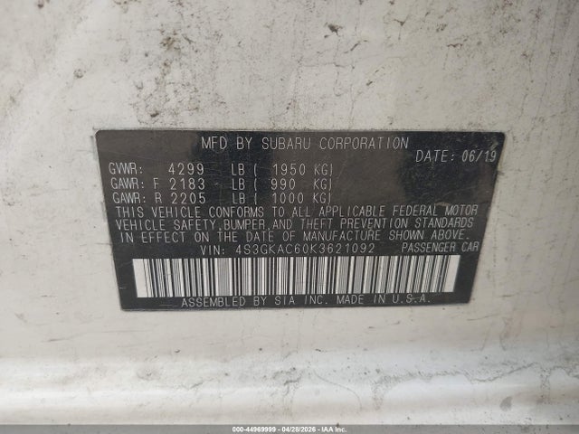 Subaru Impreza 2.0i Premium 2019 4S3GKAC60K3621092 Image 9