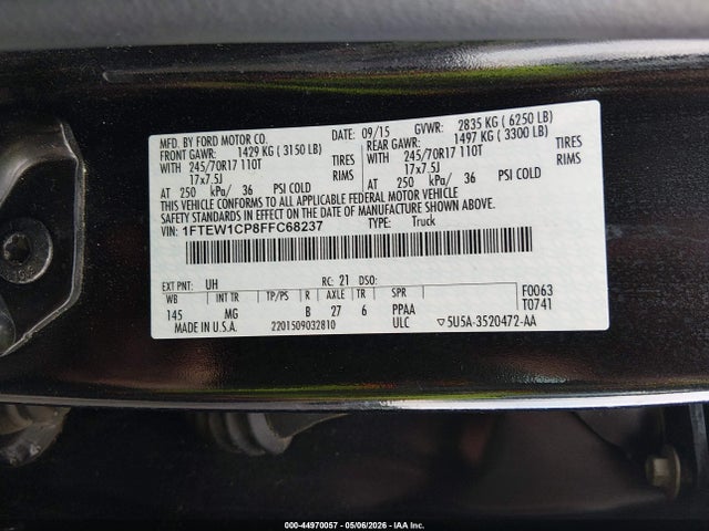 Aukcja sprzedaży 2015 Ford F-150 Xlt, vin: 1FTEW1CP8FFC68237, numer aukcji: 44970057