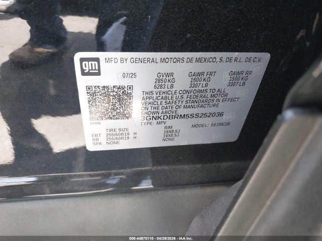 3GNKDBRM5SS252036 Chevrolet Blazer Ev Lt Fwd