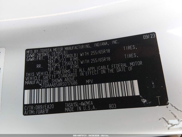 Toyota Grand Highlander Xle 2024 5TDAAAB58RS017686 Image 9