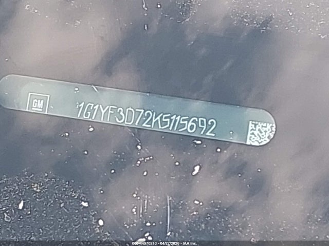 44970213 :رقم المزاد ، 1G1YF3D72K5115692 vin ، 2019 Chevrolet Corvette Stingray مزاد بيع