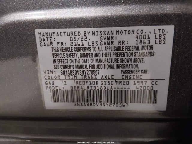 3N1AB8DV3NY270567 Nissan Sentra Sr Xtronic Cvt
