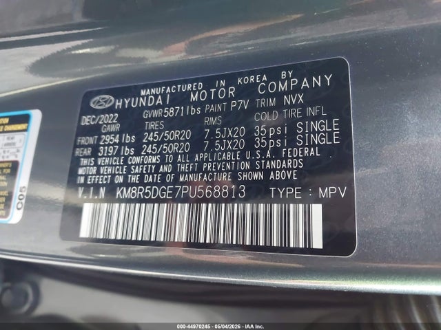 KM8R5DGE7PU568813 Hyundai Palisade Limited