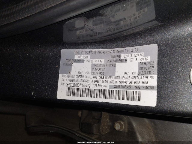 3MYDLBYV0HY147412 Toyota YARIS IA