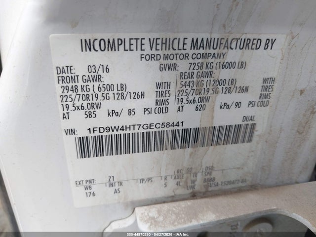 Ford F-450 Chassis Xl 2016 1FD9W4HT7GEC58441 Image 9