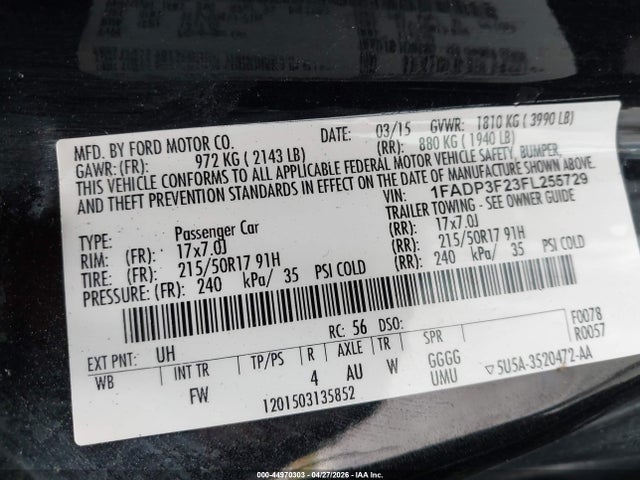 Aukcja sprzedaży 2015 Ford Focus Se, vin: 1FADP3F23FL255729, numer aukcji: 44970303