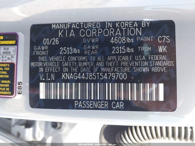 KNAG44J85T5479700 KIA K5 Gt