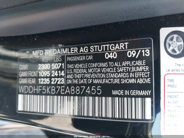 Mercedes-Benz E 350 2014 WDDHF5KB7EA887455 Image 9