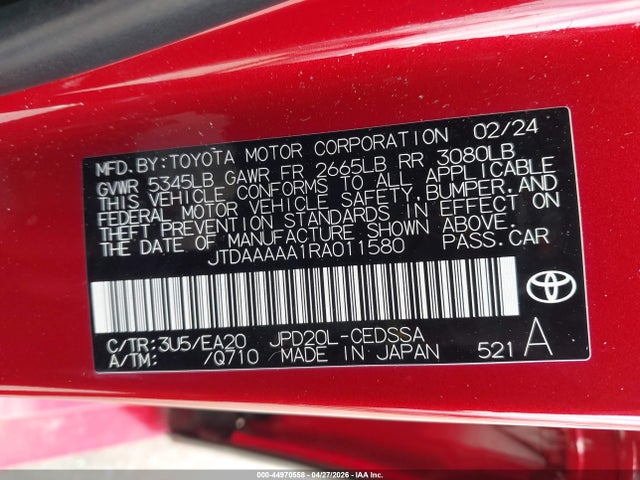 Toyota Mirai Xle 2024 JTDAAAAA1RA011580 Image 9