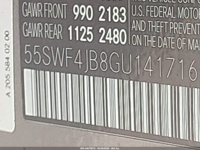 55SWF4JB8GU141716 Mercedes-Benz C 300
