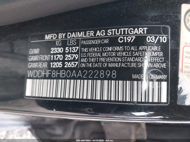 Продажа на аукционе авто 2010 Mercedes-benz E 350 4matic, vin: WDDHF8HB0AA222898, номер лота: 44970584