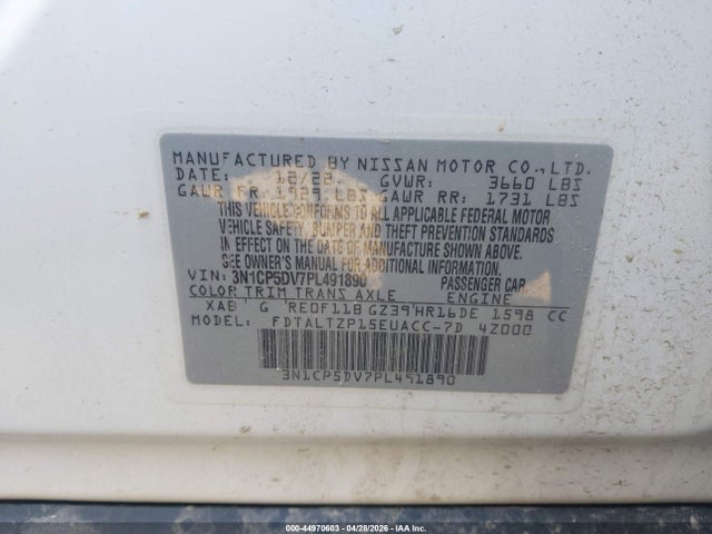 44970603 :رقم المزاد ، 3N1CP5DV7PL491890 vin ، 2023 Nissan Kicks Sr Xtronic Cvt مزاد بيع