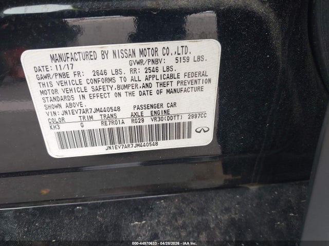 Продаж на аукціоні авто 2018 Infiniti Q50 3.0t Luxe, vin: JN1EV7AR7JM440548, номер лоту: 44970633