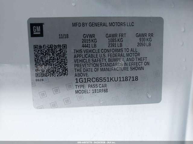 1G1RC6S51KU118718 Chevrolet VOLT LT