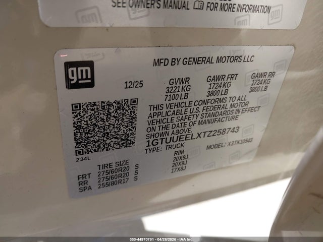 GMC SIERRA 1500 2026 1GTUUEELXTZ258743 Image 9
