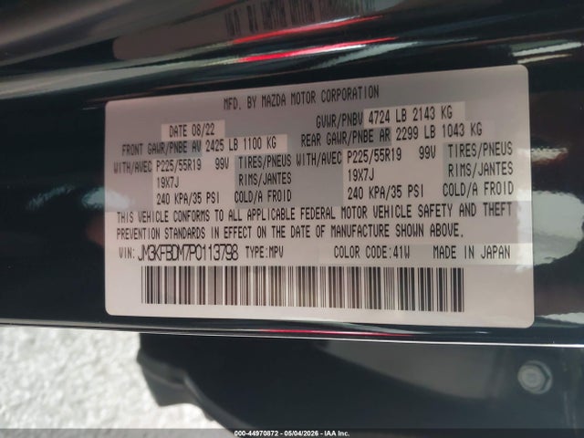 Aukcja sprzedaży 2023 Mazda Cx-5 2.5 S Premium, vin: JM3KFBDM7P0113798, numer aukcji: 44970872