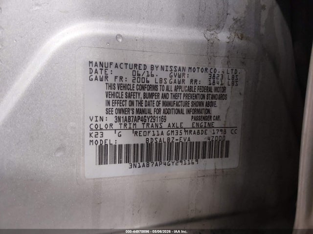 3N1AB7AP4GY291169 Nissan Sentra Fe+ S/s/sl/sr/sv