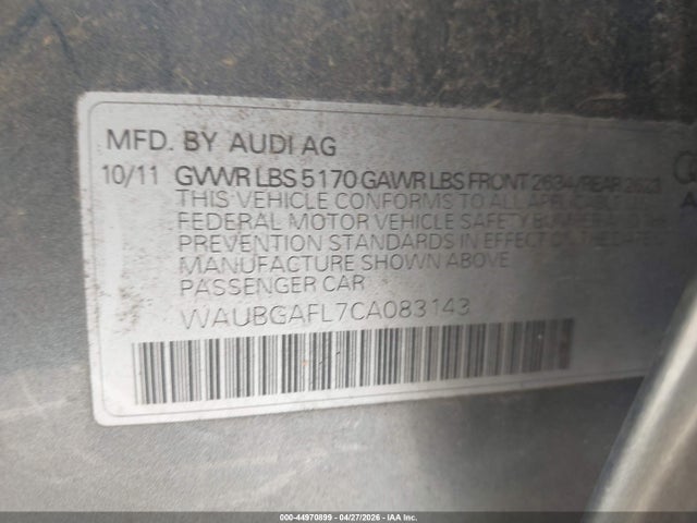 Aukcja sprzedaży 2012 Audi S4 3.0 Premium Plus, vin: WAUBGAFL7CA083143, numer aukcji: 44970899