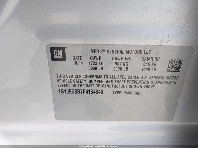 Chevrolet Sonic Ltz Auto 2015 1G1JE5SB7F4134340 Image 9