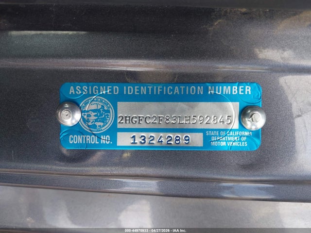 Honda Civic Sport 2020 2HGFC2F83LH592845 Image 9