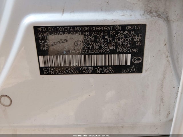 Продаж на аукціоні авто 2014 Lexus Is 250, vin: JTHCF1D21E5004905, номер лоту: 44971018