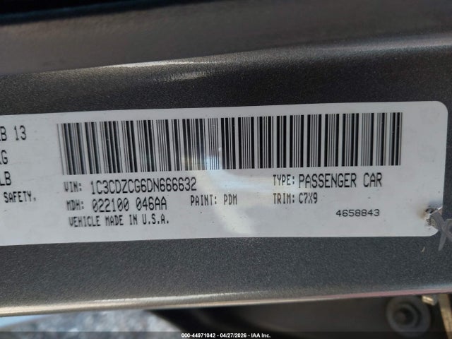 Продаж на аукціоні авто 2013 Dodge Avenger Sxt, vin: 1C3CDZCG6DN666632, номер лоту: 44971042