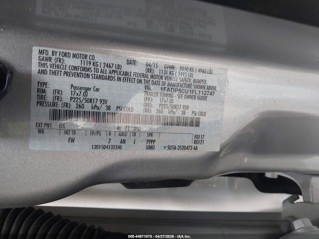 Ford C-max Energi Sel 2015 1FADP5CU1FL112747 Image 9
