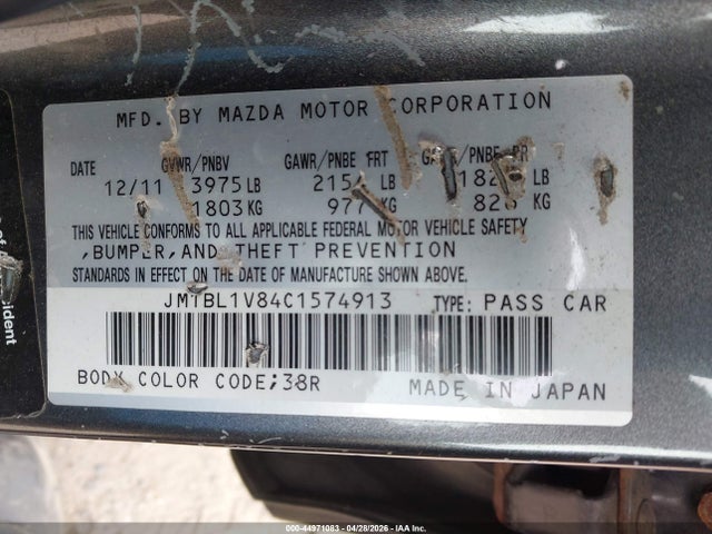 Продаж на аукціоні авто 2012 Mazda Mazda3 I Touring, vin: JM1BL1V84C1574913, номер лоту: 44971083