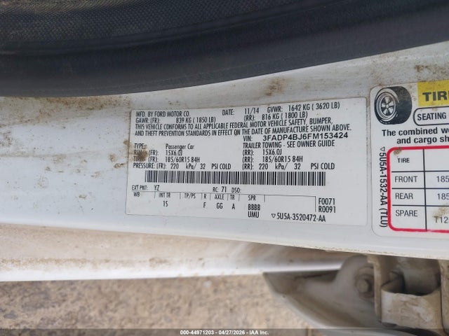 Ford FIESTA SE 2015 3FADP4BJ6FM153424 Image 9