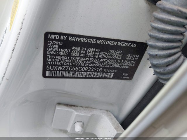 5UXWZ7C56G0R33216 BMW X3 Sdrive28i